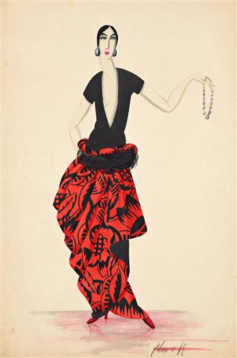 NORMAN NORELL (1900-1972) Costume for the Tropics * Spanish skirt.